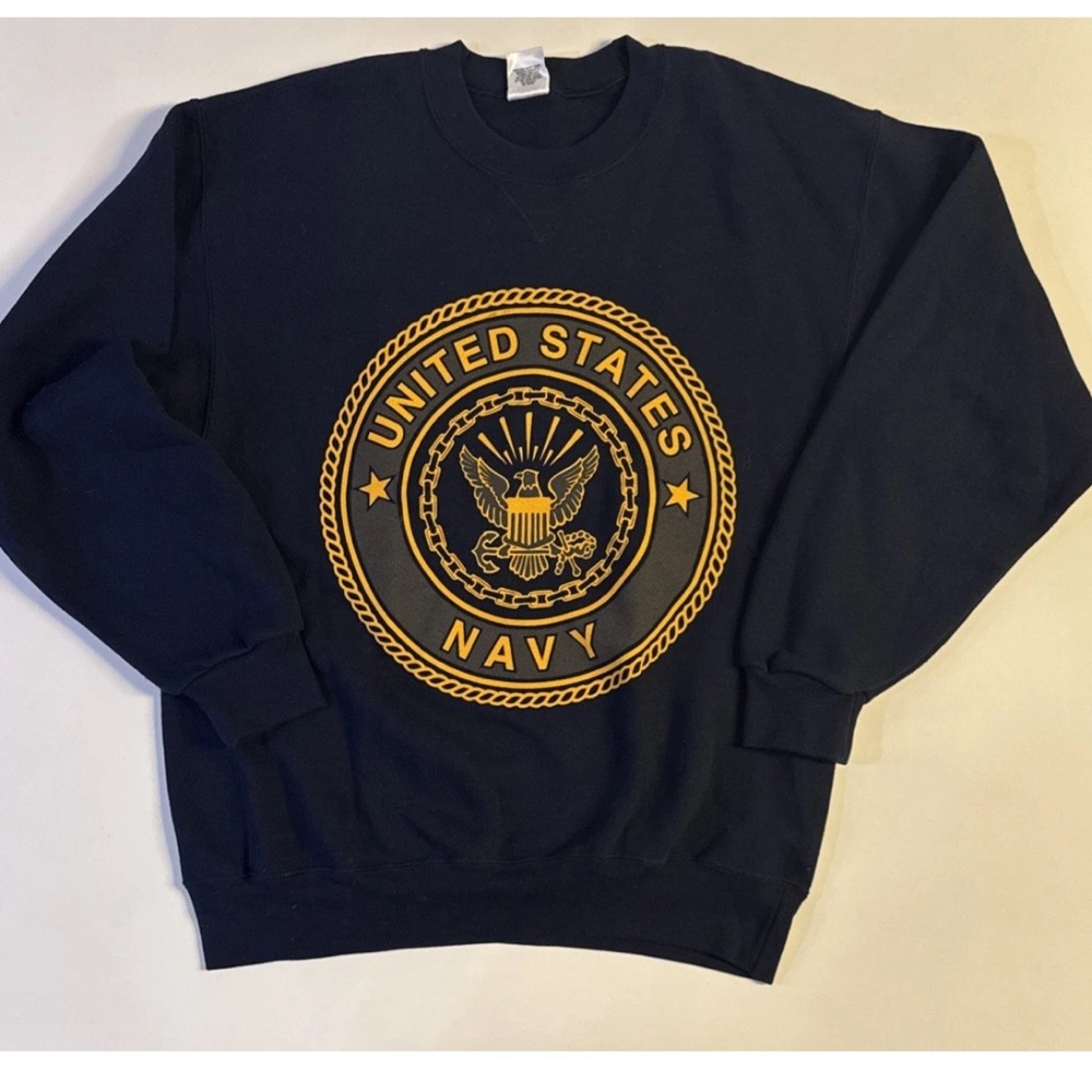 *Vintage 90s US Navy Blue Sweater Medium United States Navy Sweatshirt Crewneck